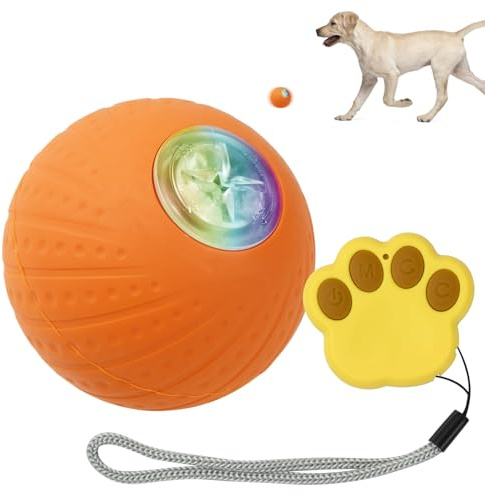 Litinliv Pelota de Juguete Inteligente,Bolas Rodantes Rebotando Automáticas con Luz LED,Juguete Inteligente Recargable por USB,Bola de Juguete interactiva para Gatos,para Perros Pequeños y Medianos