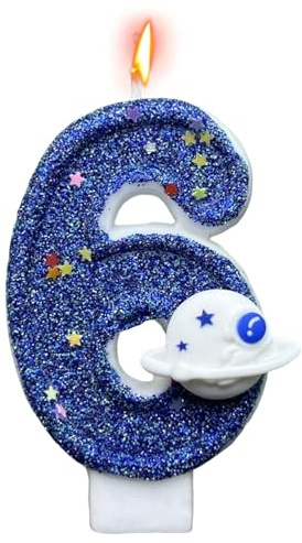Bougies d'anniversaire | Bougies numériques à paillettes bleues | Décoration fantaisie pour fête à thème de réunions, jolie décoration de gâteau d'anniversaire pour amis et