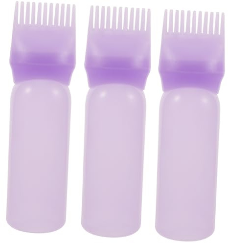 Ipetboom Lot De 3 Bouteilles Applicatrices De Peignes à Racines Violet, 120 Ml, Flacons Applicateurs Pour Huile Capillaire Et Coloration, Usage Professionnel Salon Et Usage Maison