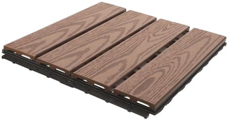 OSALADI Terrassenfliesen Klickfliesen Bpa Freier Kunststoffbodenbelag Außenbereich Rutschfest Balkon und Gartenboden 30x30cm
