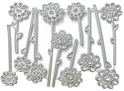 TSMORY Stanzschablonen mit Blumenmotiv für Geburtstagskarten, Party, Einladung, Scrapbooking, Alben, Basteln, Blumen