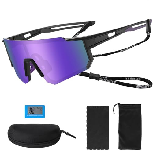 Roselee Schnelle Brille,Fahrradbrille Herren Damen Polarisiert,Sportbrille Fahrrad Sonnenbrille UV400 Schutz Radbrille Laufbrille für MTB Laufen Rennrad Fahrrad Ski Golf Rave Outdoorsport