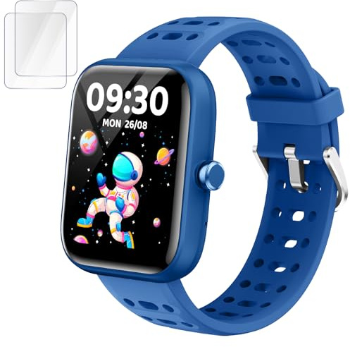 ENOMIR [2026 New Smart Watch for Kids - No APP No Phone Needed, 1.83 Fitness Tracker Watch for Kids with Sleep Monitor, Heart Rate, Step Counter, IP68 Waterproof (Blue, 1.83Inches)