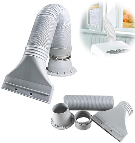 Kit adaptateur tuyau climatiseur mobile – Tuyau de climatisation mobile extensible Ø105 mm (Longueur RéGlable De 0,7 à 1,7 m) avec embout plat pour climatiseur mobile,Hottes