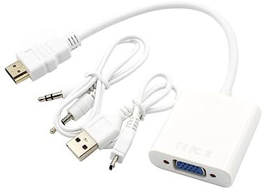NUOBESTY Adaptador Vga con Audio y USB para Alimentación Convertidor para Pc Laptop y Proyector