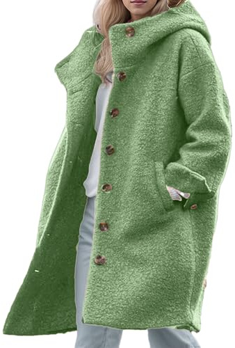Manteau Femme Veste Hiver Chaud Laine Duffle Coat Blouson Bouclette Trench Grande Taille Parka Long Chic Et Elegant Marron Automne Cintré