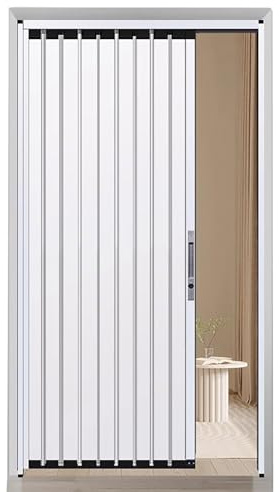 Puerta divisora de habitación de acordeón de aluminio, repuesto plegable para oficina en casa, altura y ancho ajustables