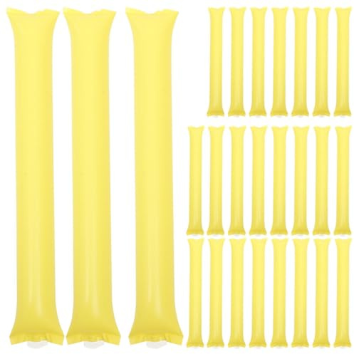 MAGICLULU Bâtons Gonflables en Polyéthylène Jaune 50 Pcs, Instruments de Bruit Légers pour Fêtes Sportives et Cheerleading, Générateurs de Bruit Portables pour Événements en Plein Air