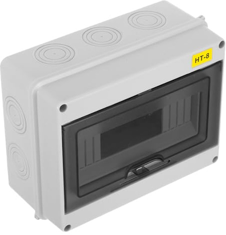 Healifty Elektrischer Verteilerkasten mit Transparenten Abdeckungen Abs Gehäuse Kompakt für Innen und Außenbereich mit Integriertem Schutzschalter Wetterfester Sicherungskasten für Haus
