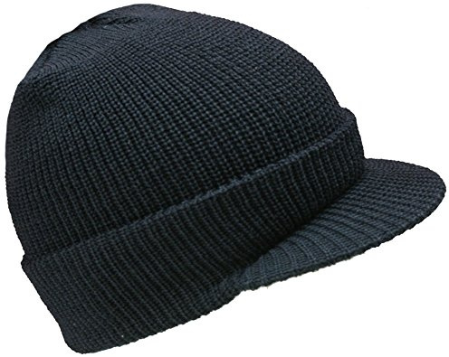 Cappello con visiera, 100% lana, stile esercito americano, berretto da esterno, Nero , Taglia unica