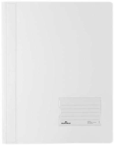 5er Sparpack DURABLE Hunke & Jochheim Schnellhefter DURALUX®, transluzente Folie, für A4 Überbreit, 280x332mm (weiß, 5 Stück)