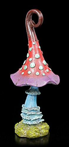 Figuren Shop GmbH Fantasy Gartenfigur - Mystischer Pilz | Zauberwald Garten Deko Figur magisch