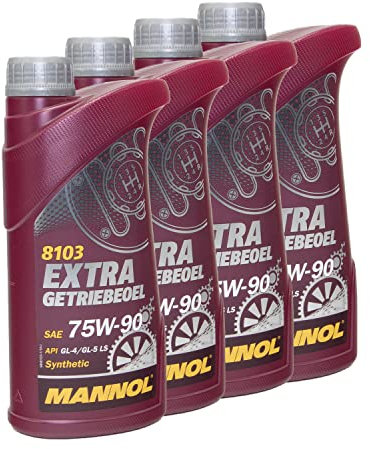 Getriebeöl MANNOL Extra 75W-90 API GL 4/ GL 5 LS 4 X 1 Liter für Aeon Aprilia Beta BM W Buffalo/Quelle CAN-AM CPI Derbi Gilera Husqvarna Indian Kawasaki KT M Moto Guzzi Piag gio Qingqi Rex