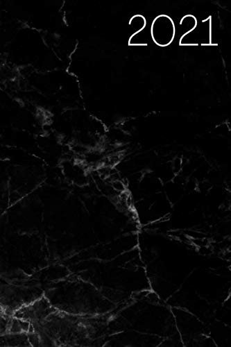 2021: Terminplaner Schwarz 2021 - Wochenplaner, Taschenkalender und Terminkalender 2021 zum planen, organisieren und notieren