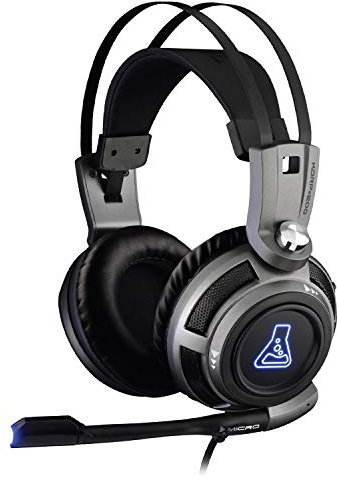 The G-Lab Korp 200G Casque Gamer avec Micro, Son Stéréo, LED Bleue, Confortable et léger, Jack 3.5mm compatible PC/PS4/PS5/Xbox One/Xbox Series X/Series S/Mac/Nintendo Switch/Smartphone
