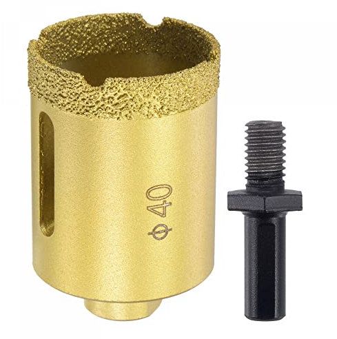 sourcing map Brazed Diamond Core Drill Bits 40mm Hole Saws with M10 Arbor Adapter for Porcelain Tile Marble Concrete Stone Brick