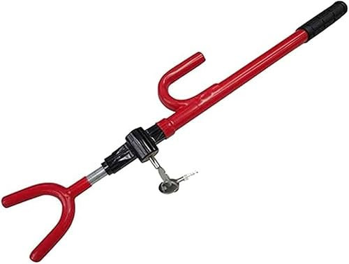 QIANMEI lenkradsperre Auto Auto-Lenkradschloss, Universell, Verstellbar, Robuste Diebstahlsicherung, Zusätzliche Sicherheit, for Auto/LKW/SUV/Van, Rot
