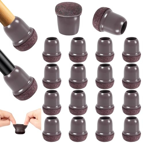 AiQInu 16 pezzi Gommini per Sedie Rotondi Con feltrini aggiornato ispessito, Coprigambe per sedie, Protezioni per Gambe di Sedie Mobili per Pavimenti in Legno(14-19mm)