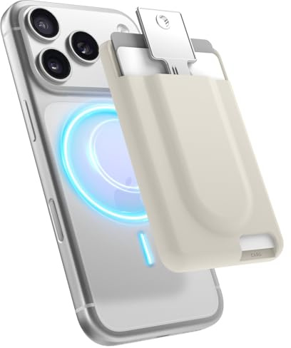 elago Key Silikon-Kartenhalter für iPhone 17/16/15/14/13/12 | Kompatibel mit MagSafe, Platz für 2 Karten, langlebiges Silikon, kratzfest (Taupe)