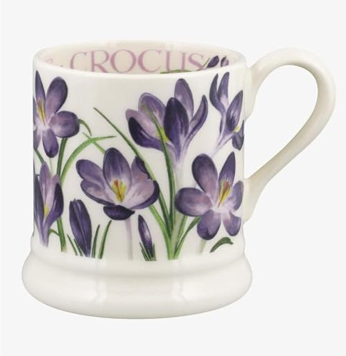 Emma Bridgewater Large Mug 1/2 Pint, Ceramic Coffee Mug Large - Stoneware Mug, Cappuccino, Latte, Coffee, Tea Cup - Beautiful Mugs, Birthday Gift - Coffee Mug Crocus