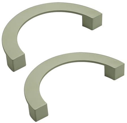 2 Stück Schubladengriff Bunte Griffe für das Kinderzimmer Möbelgriffe Zinklegierung Türgriff halbrund Schrankgriffe halbmondförmig für Küchenschränke,Kleiderschrank,Tür (Lochabstand 128mm,grün)