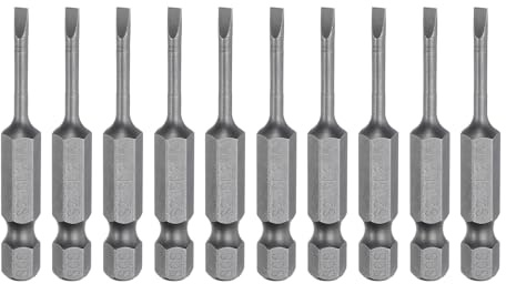 QUARKZMAN 10Pcs Embouts de Tournevis à Fente Magnétiques Sl2,5 en Acier S2 pour Tournevis à Tête Plate 2,5mm avec Tige Hexagonale de 1/4 de Qualité Industrielle pour Vis de Fixation