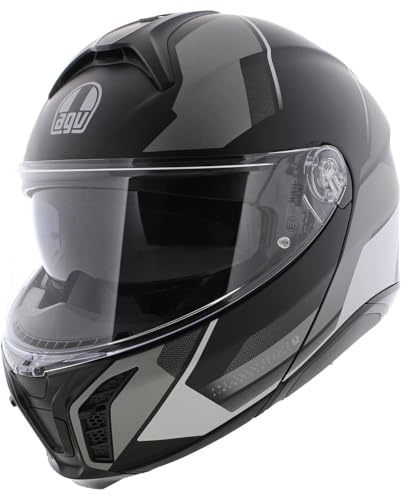 AGV Tourmodular Perception Motorradhelm Matt Schwarz Silber Systemhelm
