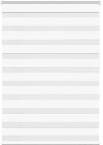 vidaXL Estor Cebra Blanco 110x150 cm Tejido Ancho 105,9 cm poliéster, Estor Doble, Estor Enrollable Cebra, Cortina Cebra, Estor Doble