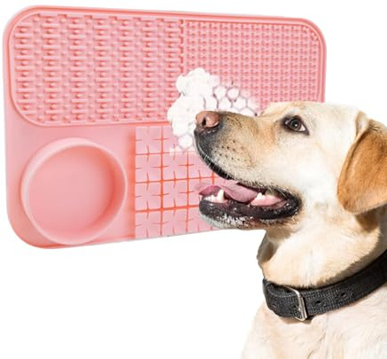 Silikonhundfodermatta med sugfunktion, hundgodismatta för långsam ätning | Slow Feeder hundskål, läckmatta för, fodermatta för hundleksaker, matskål för hundar, läckageskydd för hundbada