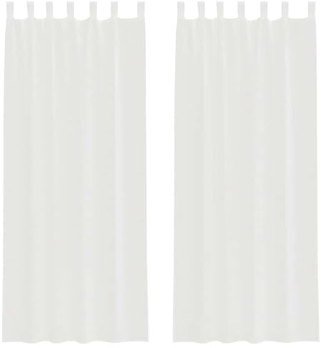 vidaXL Tende in Voile con Passanti 2 pz Bianco 140x260 cm, Tenda a Rete, Tenda Trasparente, Voile per Finestra, Trattamento Finestra, Tenda Pura Voile