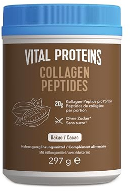 Vital Proteins Collagen Peptides Kakao 297g, Ohne Zucker, Typ 1 & 3 | Reine Kollagen-Peptide, Kakao-Geschmack, hydrolysiertes Rinderkollagen