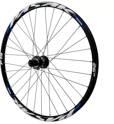 LSRRYD Fahrrad Hinterrad 26 27,5 29 Mountainbike-Radsatz 32 Löcher 6-Loch-Scheibenbremse 135 * 10mm Schnellspannnabe, Unterstützt 7-8-9-10-11-12-Gang-Kassette Schrader-Ventil(Black Blue,26inch)
