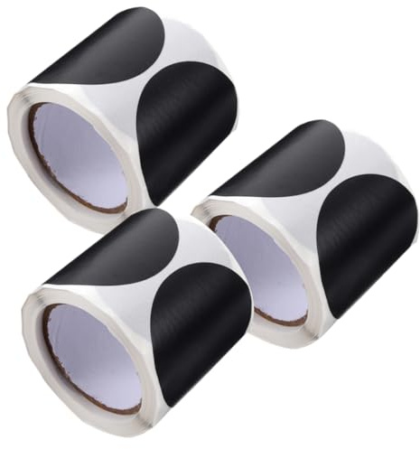 FUNOMOCYA 3 Rollos Etiquetas Redondas para Especias Reutilizables Adhesivas de Pizarra Compatibles con Frascos de Cocina y Despensa Fácil de Escribir y Borrar Diseño Vintage Minimalista