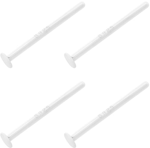Beebeecraft 20 pieza de Accesorios para Pendientes Planos 925 pendiente de Plata de Ley En Blanco con Almohadilla Redonda Y Tuercas para Hacer Joyas DIY 2mm Bandeja