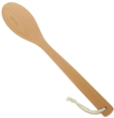 Badebürste mit Langem Stiel aus Buchenholz und Wildschweinborsten | Beige, Lochgriff für Bessere Handhabung, Feine Verarbeitung, für Körperreinigung und Peeling
