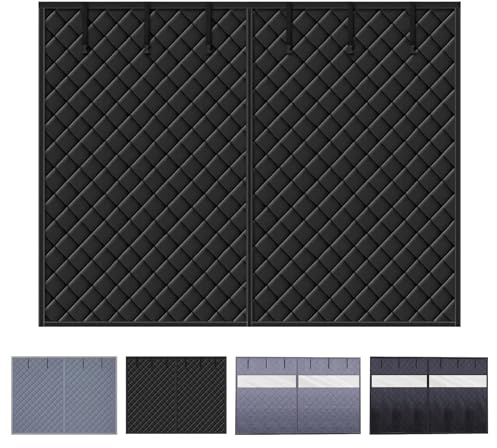 Garage Rideau De Porte Magnétique À Isolation Thermique 200-600cm Rideau Isolant Thermique, Kit D'isolation Pour Portes De Garage(Noir,W244xH250cm)