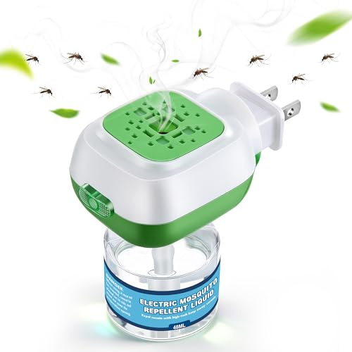 Mysora 2 Pack Mosquito Repeller, Electronic Mosquito Repellent Plug in Indoor Use, Include 1Pcs 240 Hr Repellent Refills, No Candles or Flames, DEET-Free, for Home, Hotel, Office, Kitchen, Easy to Use