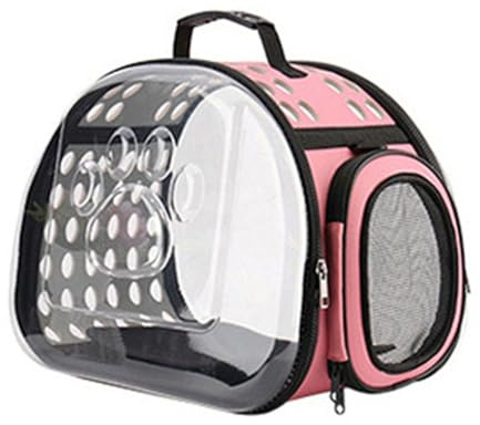 Zaino trasparente per gatti, trasportino portatile per animali da compagnia da viaggio per gatti, cani e conigli di piccola taglia, zaino pieghevole con vista chiara per escursioni