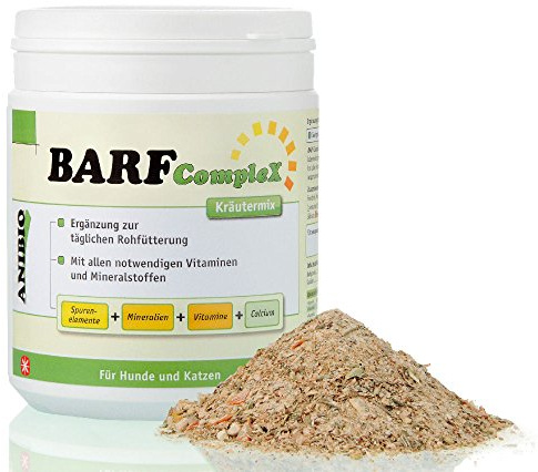 Anibio Barf Complex 420g | Ergänzung zur Rohfütterung | Getreidefrei | mit Vitaminen, Mineralien und Kräutern | barfen | Vitalstoffe | Kräutermischung für Hunde