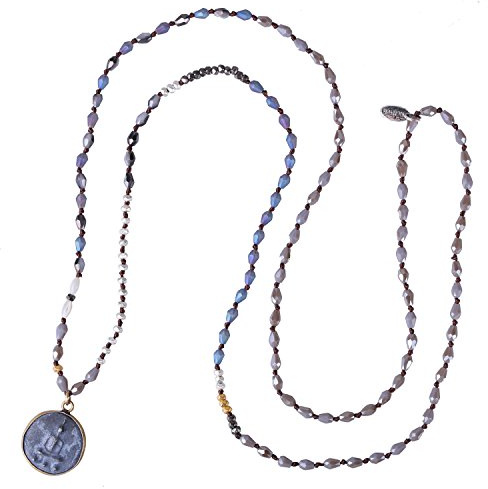 KELITCH Natürliche Achat Perlen Halskette 925 Silber Buddha Anhänger Halskette Amulett Schmuck