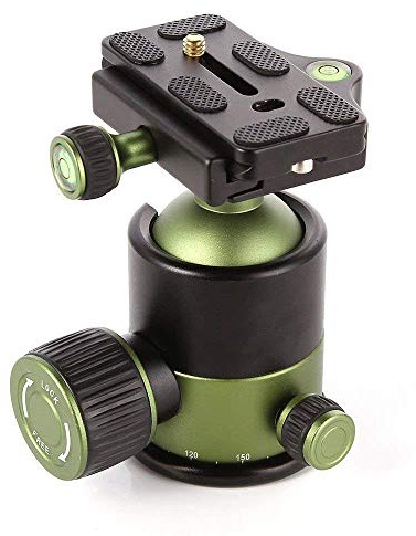 Fotga,Cabezal de bola de trípode para cámara de 20 kg de carga de metal resistente con placa de liberación rápida, soporte de tornillo de 1/4 pulgadas para cámara, soporte de 3/8 pulgadas para trípode