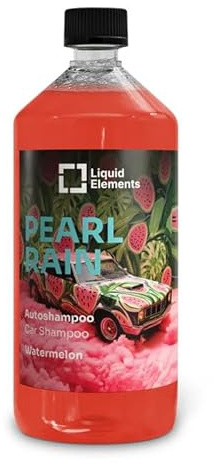 Liquid Elements Pearl Rain Autoshampoo 1L, Wassermelone, greift Wachse | Autoreiniger entfernt hartnäckige Verschmutzungen, Versiegelungen nicht an, ergiebiges Konzentrat