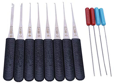 Loboo Idea Set di estrattori per chiavi rotte Home Depot Utensili per la rimozione di ganci LockPick (12 pezzi, nero)