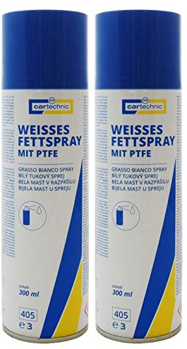 Preisjubel 2x Cartechnic Weißes Fettspray mit PTFE 300ml, Schmierfett Lagerfett Gelenkfett
