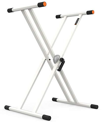 Audibax Onyx 130 Plus Blanco Soporte Tijera Premium Profesional Teclado (Yamaha, Casio, Roland, Korg)