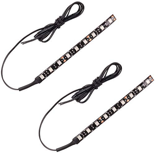 Kinstecks ​​2PCS 9LEDs Motocicleta LED Barra de Luces de Tira Indicador de señal de Giro Luz Intermitente Luces de Tira Placa de Licencia Luz de Tira