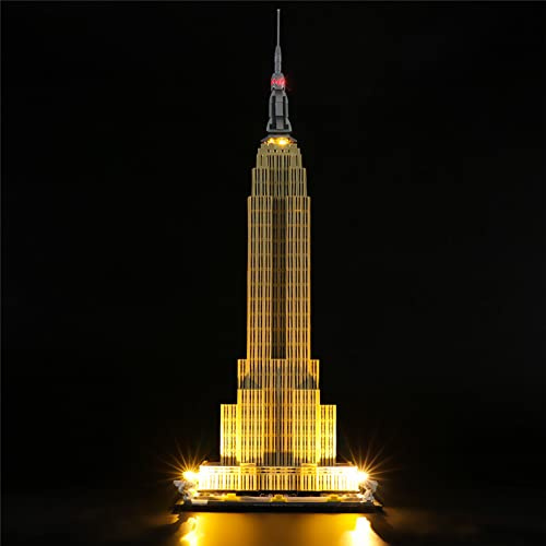 GEAMENT LED-Licht-Set für Architecture Empire State Building – Kompatibel mit Lego 21046 Bausteine Modell (Modell-Set Nicht enthalten)
