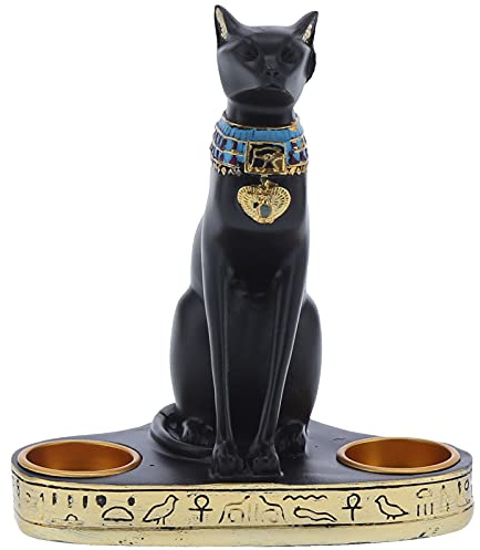 Estatuilla Negra De La Diosa Bastet Egipcia, Escultura Decorativa De Gato | Figurina Vintage De Resina Con Forma De Gato, Decoración Para Hogar Y Oficina, Regalo Para Bodas