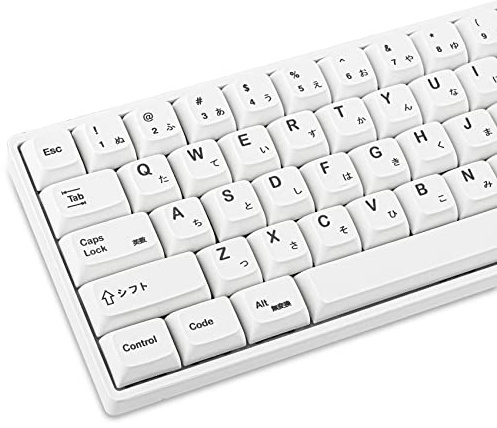 Guffercty kred GTSP Japanische weiße Tastenkappen mit 135 Tasten, 65% XDA-Tastenkappen-Set für 60% TKL-Tastatur für Cherry Mx Gateron Kailh Switch 87/68/64/104 mechanische Tastatur (Minimalistisch