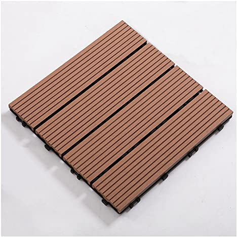 Piastrelle in Legno Piastrella Ad Incastro per Esterni, Piastrelle per Pavimenti in Legno Composito Impermeabili per Tutte Le Stagioni, Decorazione per Il Pavimento del Giardino del Balcone del Patio